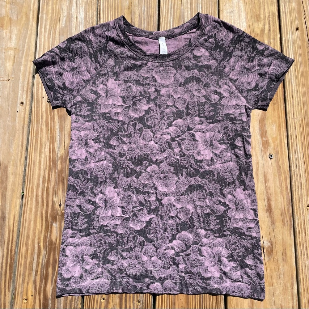Athleta Floral Patterned Purple Women's Active Top